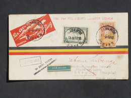 BQ11 CONGO BELGE BELLE ATTRE  RR 1937 1ER VOL PAR SABENA  LIBENGE A LISALA +AFFRANCH.INTERESSANT + - Covers & Documents