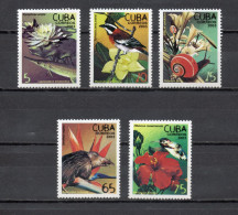 CUBA  N° 4085 à 4089   NEUFS SANS CHARNIERE   COTE 6.00€     OISEAUX INSECTE ANIMAUX FAUNE   VOIR DESCRIPTION - Gebruikt