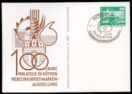 DDR PP16 B2/009 Privat-Postkarte AUSSTELLUNG Köthen Sost.1977 NGK 4,00 € - Cartes Postales Privées - Oblitérées