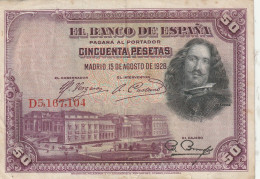 España Spain Espagne 50 PESESTAS 1928 - 50 Pesetas