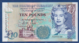 GUERNSEY - P. 57c -  10 Pounds ND (1995 - 2023) UNC, S/n E000232  - LOW NUMBER - Guernesey