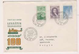 Finlande - Lettre De 1955 - Oblit Helsinki - Télégraphie - Valeur 6 Euros - Covers & Documents