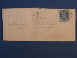 BQ12 FRANCE   BELLE LETTRE  1863 LAVAL A PARIS +N° 29   +AFFRANCH.INTERESSANT +++ - 1863-1870 Napoléon III Con Laureles