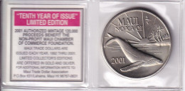 MONEDA DE MAUI DE 1 DOLLAR DEL AÑO 2001 CON CERTIFICADO (BALLENA-WHALE) (COIN) ISLA DE HAWAII - Sonstige & Ohne Zuordnung