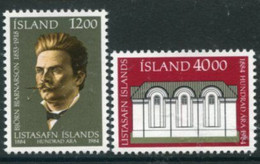 ICELAND 1984 National Gallery Centenary MNH / **.  Michel 622-23 - Unused Stamps