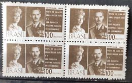 C 539 Brazil Stamp Visit Grains Dukes Of Luxembourg Monarchy 1965 Block Of 4 - Andere & Zonder Classificatie