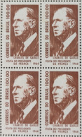 C 518 Brazil Stamp President Of France Charles De Gaulle Personality 1964 Block Of 4 2 - Andere & Zonder Classificatie