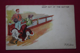 Bowling Comic--Keep Out Of The Gutter Signed Sullivan - Boliche