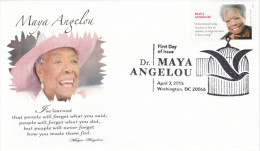 Maya Angelou FDC With B&W Pictorial Cancellation, From Toad Hall Covers - 2011-...