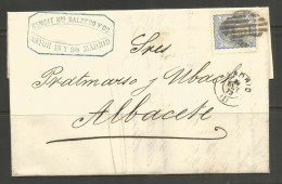 SPAIN. ENTIRE. 1873. MADRID TO ALBACETE. RENOIT HOS SALZEDO Y Cia. - Covers & Documents