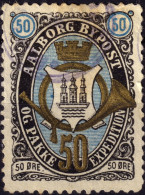 DANEMARK / DENMARK - 1887 - AALBORG CJ Als Local Post 50 øre Gold, Blue & Black - VF Used -d - Lokale Uitgaven