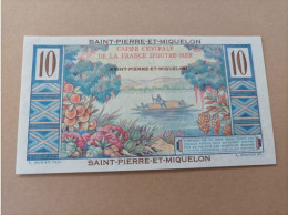 Billete De Francia De La África Ecuatorial Francesa (Saint Pierre Et Miquelon) De 10 Francs, UNC - Sin Clasificación