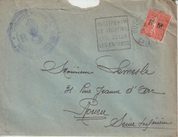 Lettre En Franchise Gendarmerie FM 6 Oblitération 1934 Ouistreham (état Voir Scan) - Militaire Zegels