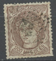 Espagne - Spain - Spanien 1870 Y&T N°109 - Michel N°103 (o) - 200m Allégorie De L'Espagne - Oblitérés