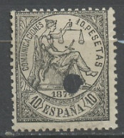 Espagne - Spain - Spanien 1874 Y&T N°150 - Michel N°144 Nsg - 10p Allégorie De La Justice - Perforé O - Neufs