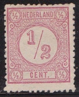 1876-1894 Cijfertype ½ Cent Roze Type II Kamtanding 12½ Kl. G. NVPH 30 E II Ongebruikt (*) - Nuevos