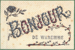 BELGIQUE - WAREMME -Bonjour De Waremme - Carte Pailletée - Carte Postale Ancienne - Waremme
