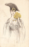 ZANDRINO * CPA Illustrateur Zandrino * Femme Chapeau Hat Mode Fleurs * N°1250 - Zandrino