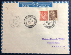 France Divers Sur Enveloppe - TAD RALLYE AERIEN CHAMPAGNE, EPERNAY 25.5.1947 - (B1738) - 1927-1959 Covers & Documents