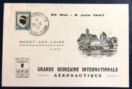 France Divers Sur Carte - TAD QUINZne AERONAUTIQUE, Moret S/ LOING 25.5.1947 - 2 Photos - (B1741) - 1927-1959 Covers & Documents