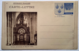 1938 HORLOGE ASTRONOMIQUE DE BEAUVAIS OISE Carte Lettre 65c Ile De France(Entier Postal#14 Astronomie Clock Astronomy - Kartenbriefe