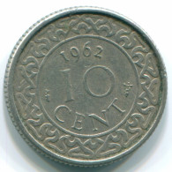 10 CENTS 1962 SURINAME NÉERLANDAIS NETHERLANDS Nickel Colonial Pièce #S13227.F - Surinam 1975 - ...