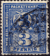 ALLEMAGNE / GERMANY - DR Privatpost BERLIN (N. B. Omnibus U. St. Packetfahrt AG) 3p Blue - VF Used -b - Postes Privées & Locales