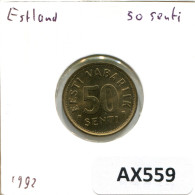 50 SENTI 1992 ESTLAND ESTONIA Münze #AX559.D - Estonie