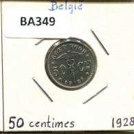 50 CENTIMES 1928 DUTCH Text BELGIEN BELGIUM Münze #BA349.D - 50 Cent