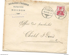 VD - 80 - Enveloppe Avec Superbes Cachets à Date Moudon 1909 - Autres & Non Classés