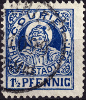 ALLEMAGNE / GERMANY - DR Privatpost MÜNCHEN (Courier Privat Stadtpost) 1-1/2p Blue (large Halo) - VF Used - Postes Privées & Locales