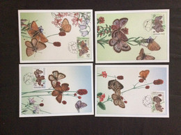 4 Cartes Maximum Protection Nature Logo WWF Papillons Butterflies - FDC