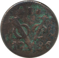 1786 ZEELAND VOC DUIT IINDES NÉERLANDAIS NETHERLANDS NEW YORK COLONIAL PENNY #VOC1274.8.F - Nederlands-Indië