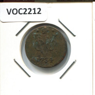 1734 HOLLAND VOC DUIT INDES NÉERLANDAIS NETHERLANDS NEW YORK COLONIAL PENNY #VOC2212.7.F - Nederlands-Indië