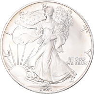 Monnaie, États-Unis, Dollar, 1991, U.S. Mint, Philadelphie, 1 Oz, SPL+, Argent - Silver