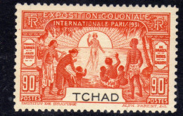 Tchad  N° 58 X Partie De Série : Exposition Coloniale  : 90 C. Orange  Trace De Charnière Sinon TB - Unused Stamps