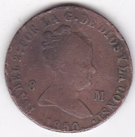 8 Maravedis 1850 JA Jubia, Isabel II, En Cuivre, KM# 531 - Primi Conii