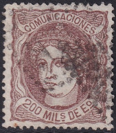 Spain 1870 Sc 168 Espana Ed 109a Used Rombo De Puntos Cancel - Oblitérés