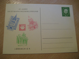 LORRACH 40 Year Basel Switzerland Paris France Berin Postal Stationery Card GERMANY - Private Postcards - Mint