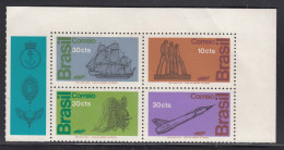 Brazil Brasil 1972 Mi#1356-1359 Mint Never Hinged Block With Tab - Neufs