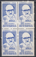 Brazil Brasil 1966 Mi#1111 Mint Never Hinged Pc. Of 4 - Unused Stamps