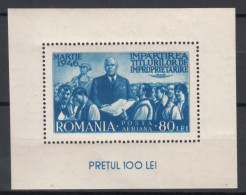 Romania 1946 Airmail Mi#Block 31 Mint Never Hinged - Nuevos