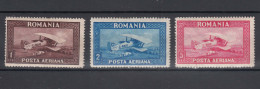 Romania 1928 Airmail Mi#336-338 Y, Horizontal Wave Lines Wmk. Mint Hinged - Nuevos