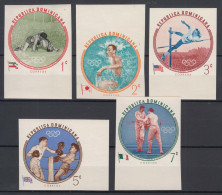 Dominican Republic 1960 Olympic Games 1956 Mi#724-728 B Mint Never Hinged - Repubblica Domenicana