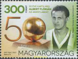 586116 MNH HUNGRIA 2017 50 ANIVERSARIO DEL BALON DE ORO PARA FLORIAN ALBERT - Ungebraucht