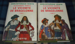 BIBLIOTHEQUE VERTE : Le VICOMTE De BRAGELONNE (tome 1 & 2) /A. Dumas - Jaquette 1952 - Philippe Ledoux - Bibliothèque Verte