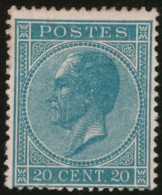 TIMBRE Belgique - COB 18A * - 20c - 1867 - Cote 180 - - 1865-1866 Perfil Izquierdo