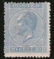 TIMBRE Belgique - COB 18a * - 20c - 1865 - Cote 280 - - 1865-1866 Perfil Izquierdo