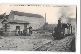 CPA 78 Flins Sur Seine La Gare Du Train Tramway - Flins Sur Seine