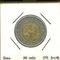 100 CEDIS 1991 GHANA BIMETALLIC Moneda #AS376.E - Ghana